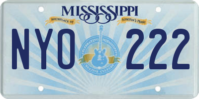 MS license plate NYO222