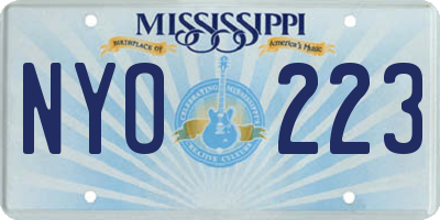 MS license plate NYO223