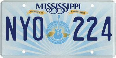 MS license plate NYO224