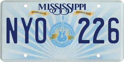 MS license plate NYO226