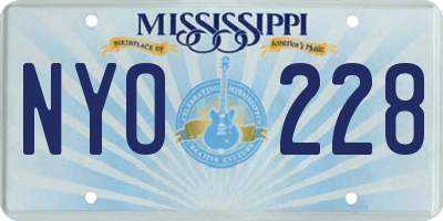 MS license plate NYO228