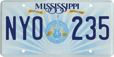 MS license plate NYO235