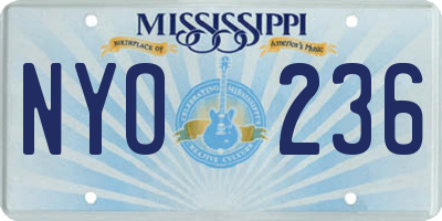 MS license plate NYO236