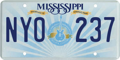 MS license plate NYO237