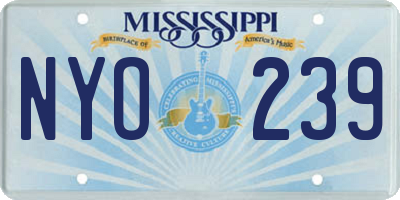 MS license plate NYO239