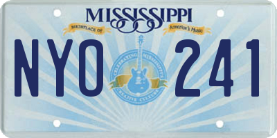 MS license plate NYO241