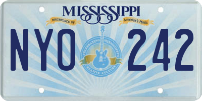 MS license plate NYO242