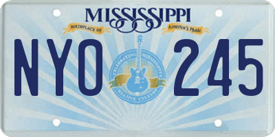 MS license plate NYO245