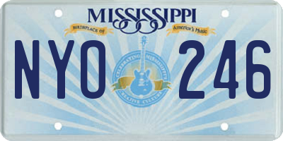 MS license plate NYO246