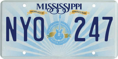 MS license plate NYO247