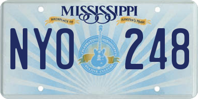 MS license plate NYO248