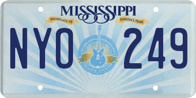 MS license plate NYO249