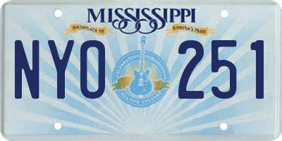 MS license plate NYO251