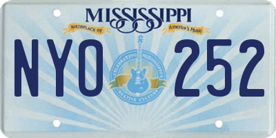 MS license plate NYO252