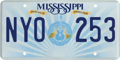 MS license plate NYO253