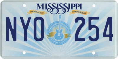 MS license plate NYO254
