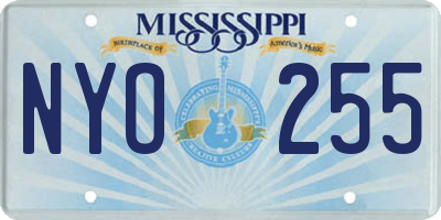 MS license plate NYO255