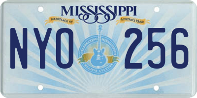 MS license plate NYO256