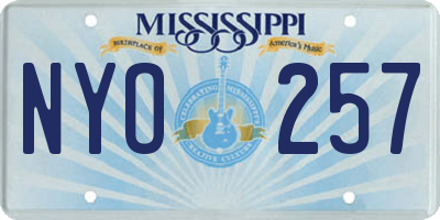 MS license plate NYO257
