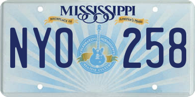 MS license plate NYO258