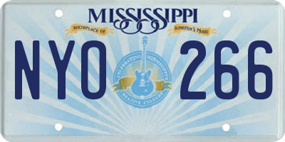 MS license plate NYO266