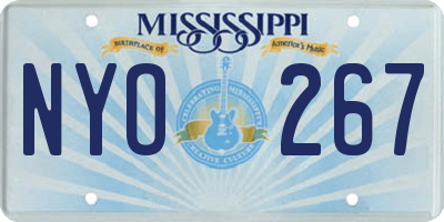 MS license plate NYO267