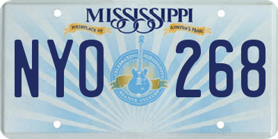 MS license plate NYO268
