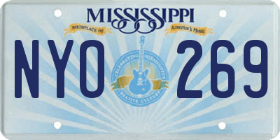 MS license plate NYO269