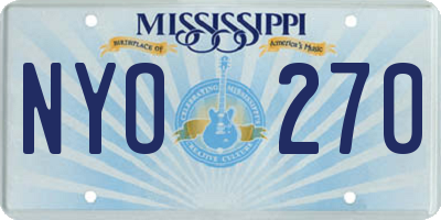 MS license plate NYO270