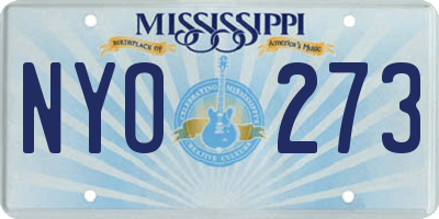 MS license plate NYO273