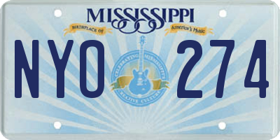 MS license plate NYO274