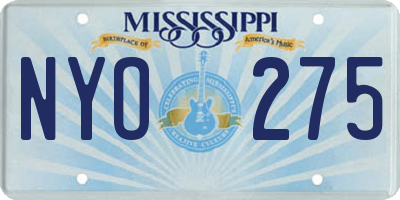 MS license plate NYO275