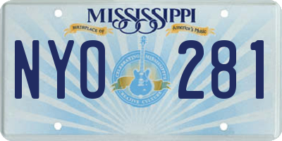 MS license plate NYO281