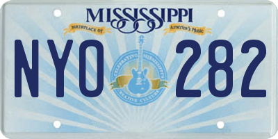 MS license plate NYO282