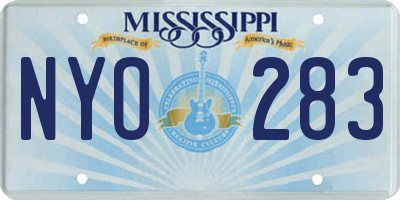 MS license plate NYO283