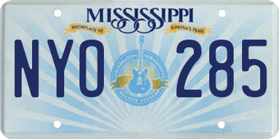MS license plate NYO285