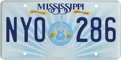 MS license plate NYO286