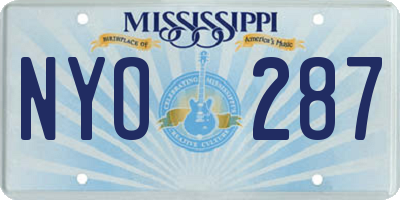 MS license plate NYO287