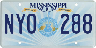 MS license plate NYO288