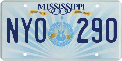 MS license plate NYO290