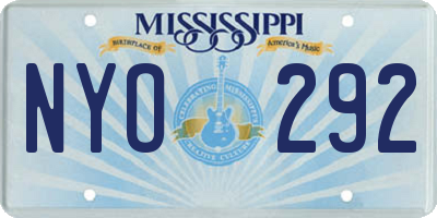 MS license plate NYO292