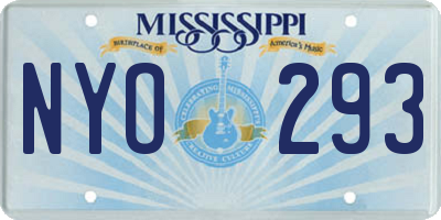 MS license plate NYO293