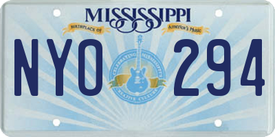 MS license plate NYO294