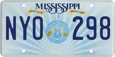 MS license plate NYO298