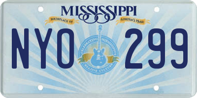 MS license plate NYO299