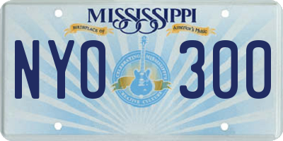 MS license plate NYO300