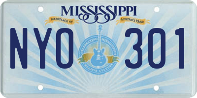 MS license plate NYO301
