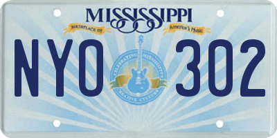 MS license plate NYO302