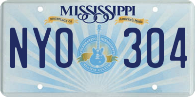 MS license plate NYO304