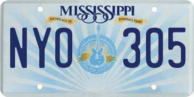 MS license plate NYO305